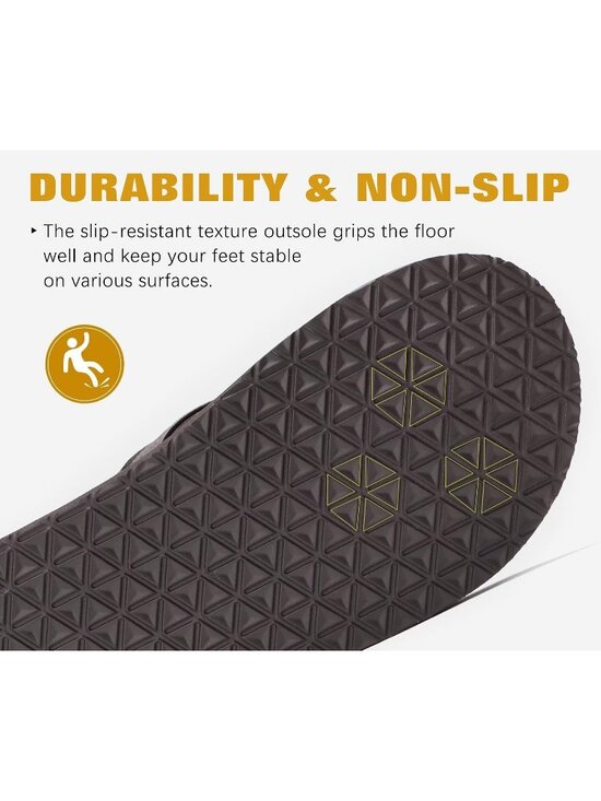 Men\'s Brown Reddish Yoga Mat Flip Flops Slip On Indoor Outdoor Sandal Slipper